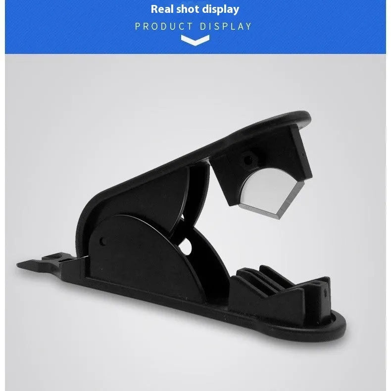 Black household portable water purifier tube cutter with stainless steel knife body