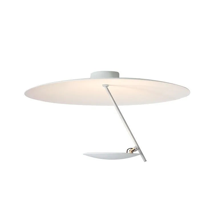 White and gold modern art chandelier ceiling light with integrated LEDs and iron shade