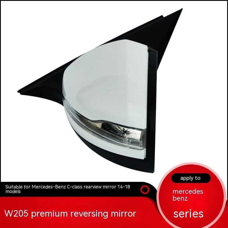 Mercedes-Benz W205 rearview mirror assembly with ABS housing for heated folding systems