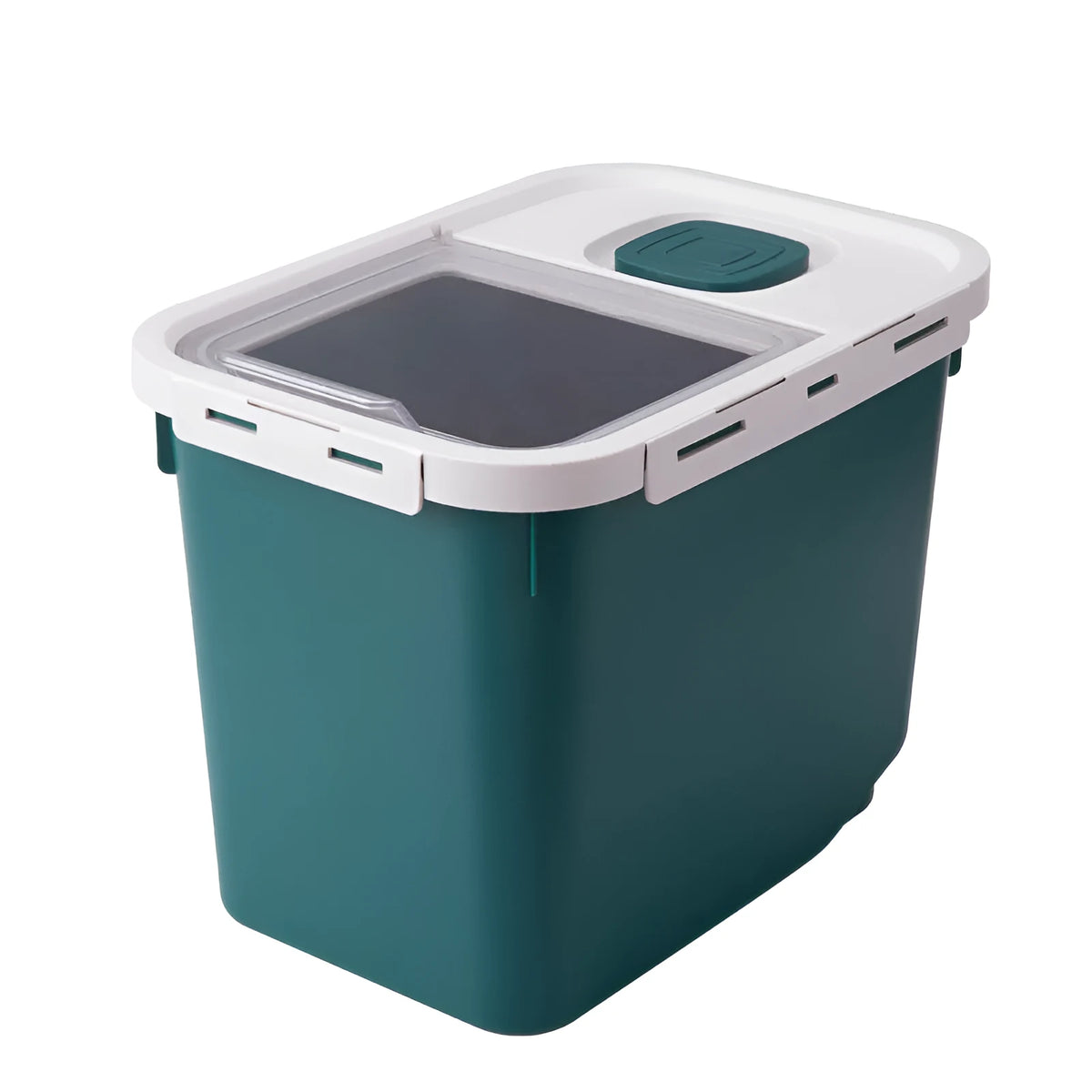 12L PP pet food storage barrel, moisture-proof sealed, 33x23x25cm, in green, orange, or white