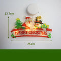Set of 8 PVC LED Christmas decoration figures including Santa, snowman, reindeer, Christmas tree, train, and more on a windowsill