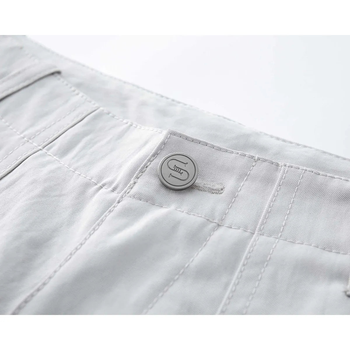 Men's Japanese-style retro loose casual shorts in polyester fibre, available in white, khaki, black, and gray