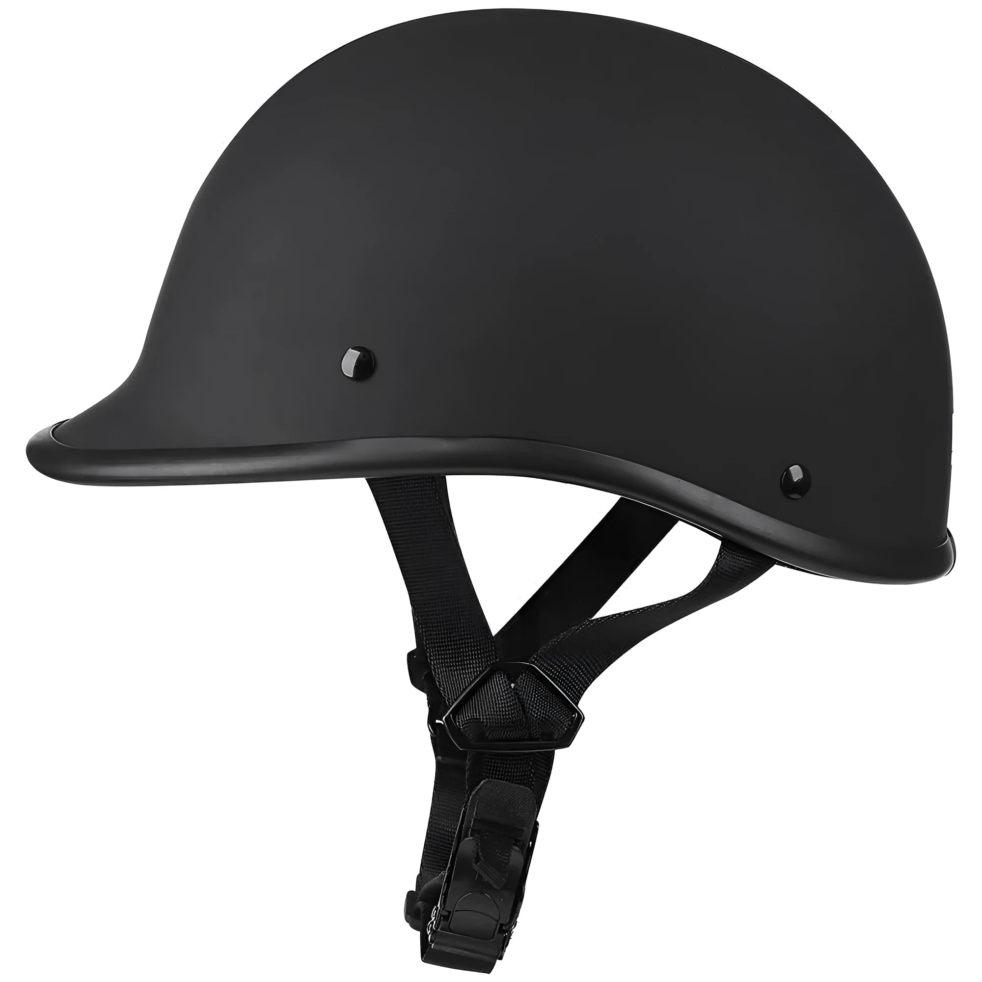 Retro full-face motorcycle helmet in matte black with hand-curved aerodynamic ABS shell.