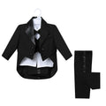 Boys spring summer dress suit set with shirt and pants in white solid colour viscose fabric