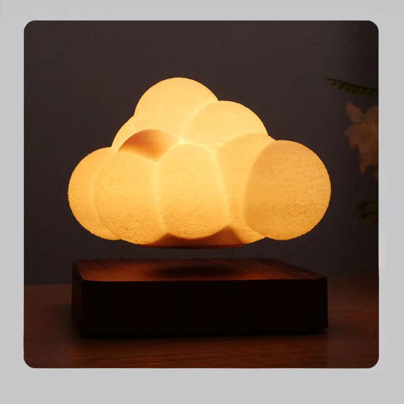 Magnetic levitation cloud lamp with 3D printed floating cloud and touch sensor base