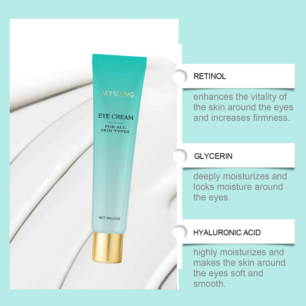 30g container of retinol anti-aging eye cream with hyaluronic acid