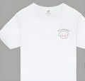 White cotton short-sleeve crew-neck t-shirt for men and women, sizes S M L