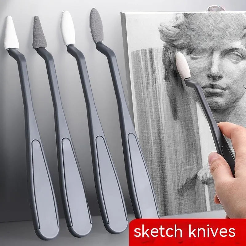 Plastic fluorescent pen eraser smear tip rubbing knife tool for sketch correction