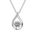 925 silver drop pendant necklace with O-ring chain in white gold colour option