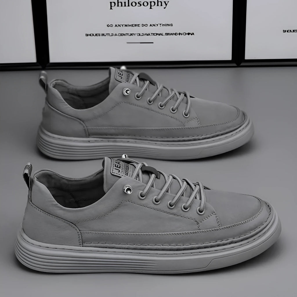 Canvas men's summer breathable casual flat shoes in gray, low top, rubber sole, sizes 39-44