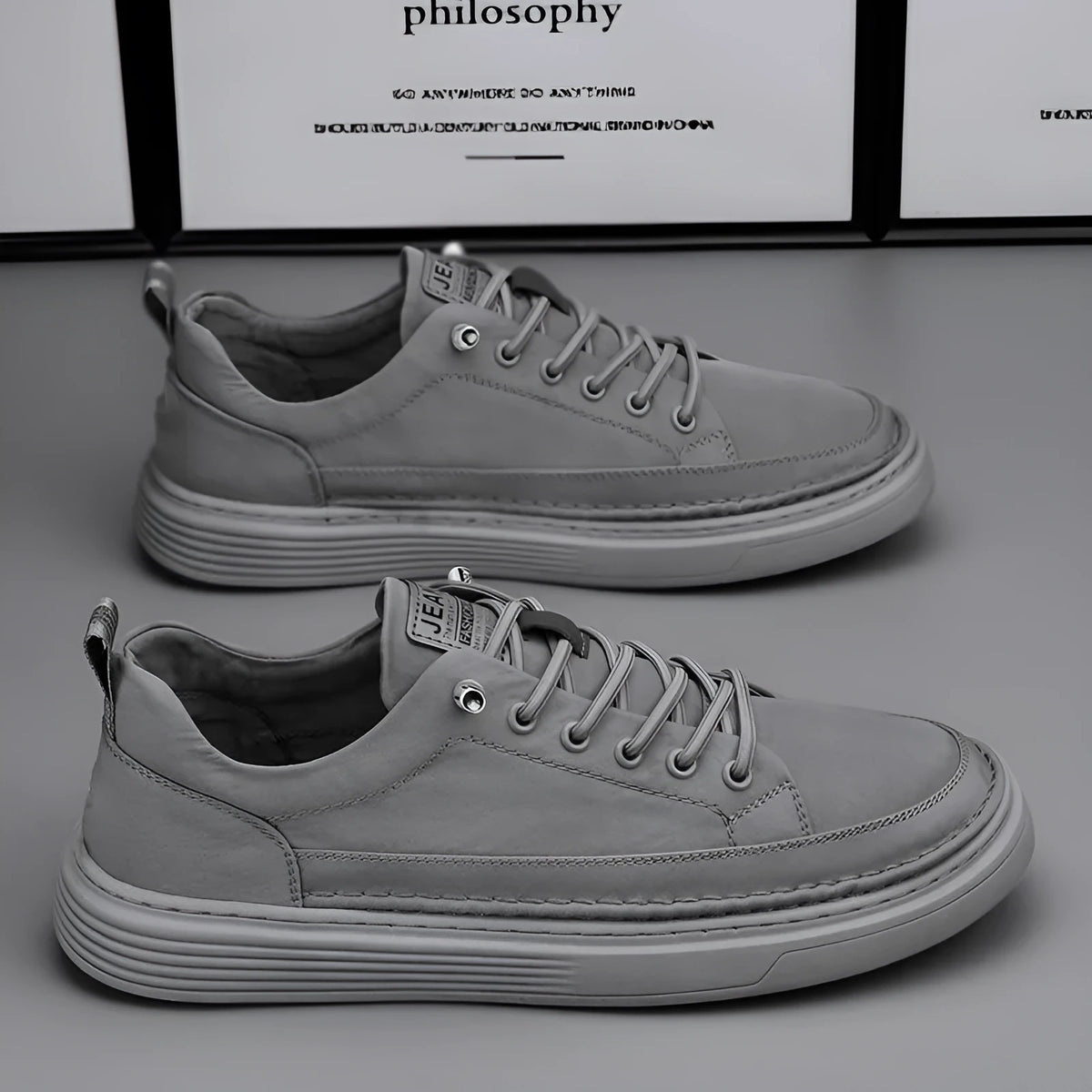 Canvas men's summer breathable casual flat shoes in gray, low top, rubber sole, sizes 39-44