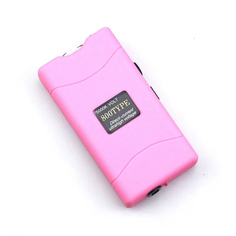 Purple and white women's self-defence multi-function torch flashlight with plastic resin construction