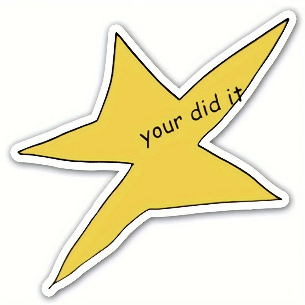 Waterproof vinyl facial expression sticker showing square design in two size options