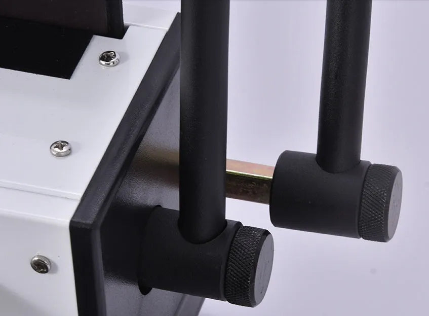 34 hole iron ring binding machine in black with two solid handles for A4 paper and 3:1 pitch double iron ring binding