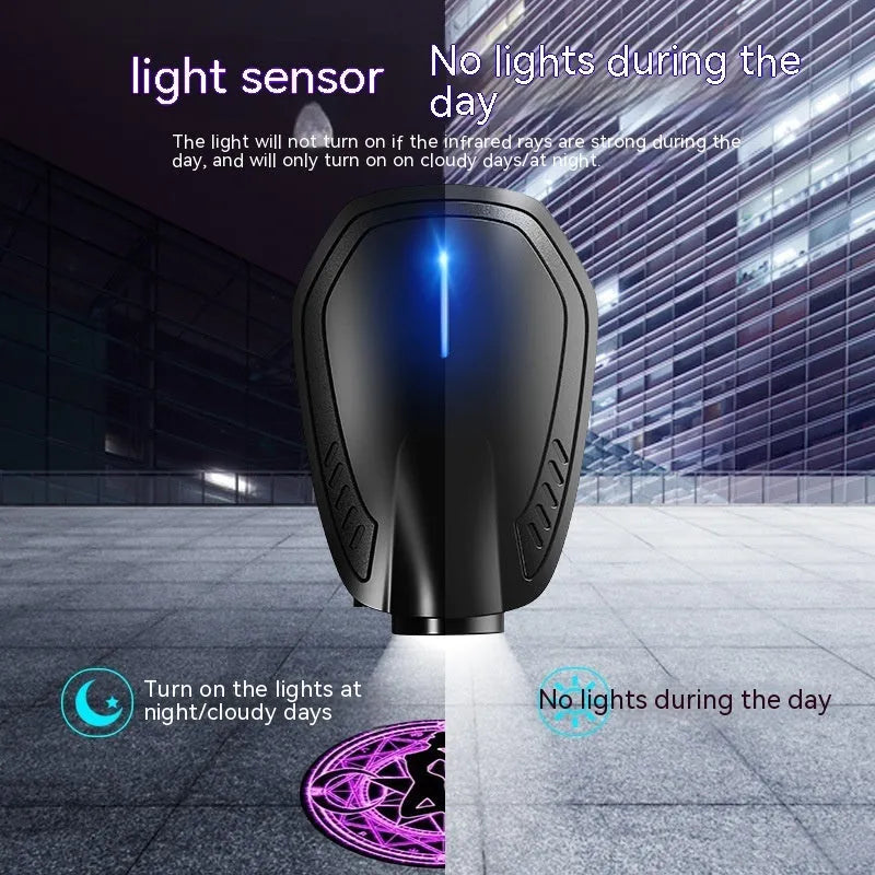 F2 black rechargeable wireless car welcome light projector with ABS housing