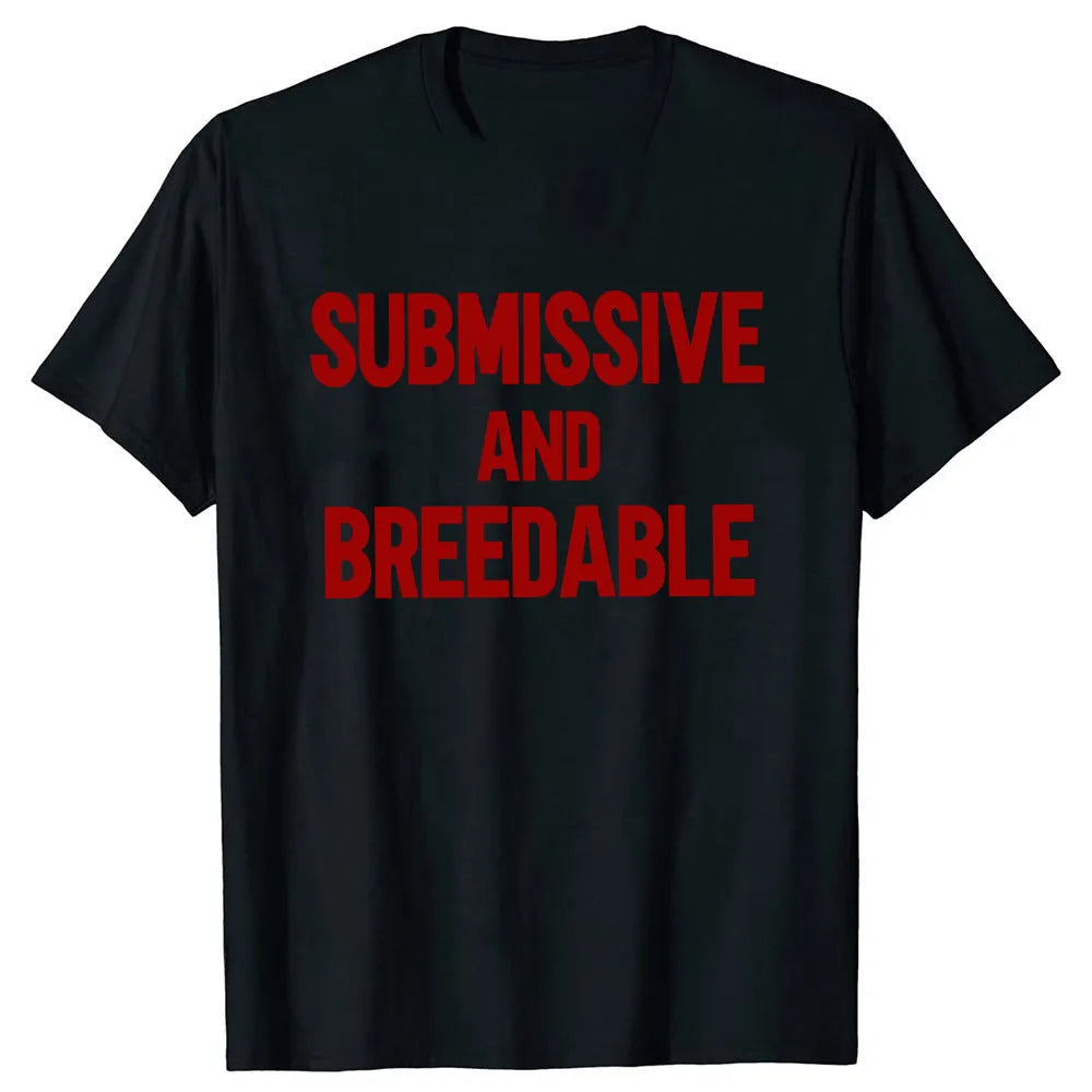 Pure cotton loose fit T-shirt with obedient and reproducible humour text print in black and white options