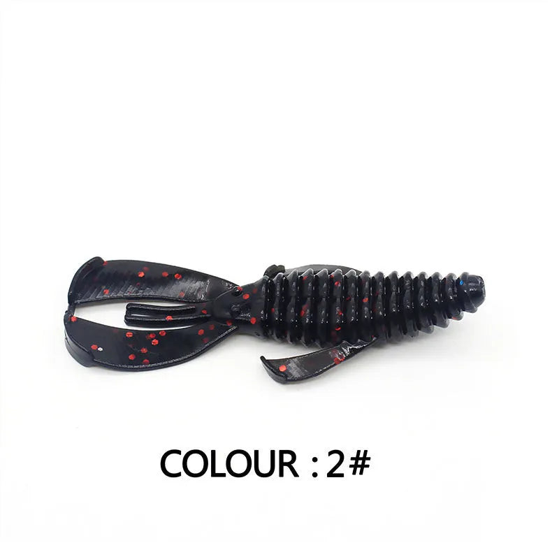 PVC soft bait fishing lure in various colours showing 8cm and 12cm size options