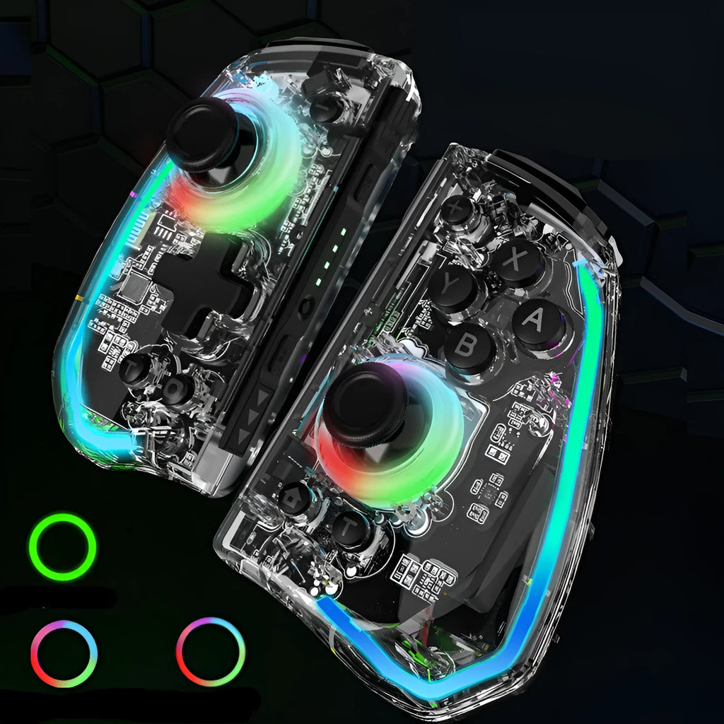 Wireless game controller handle with macro programming, ALPS joystick metal ring, black through plate finish, 110mm size