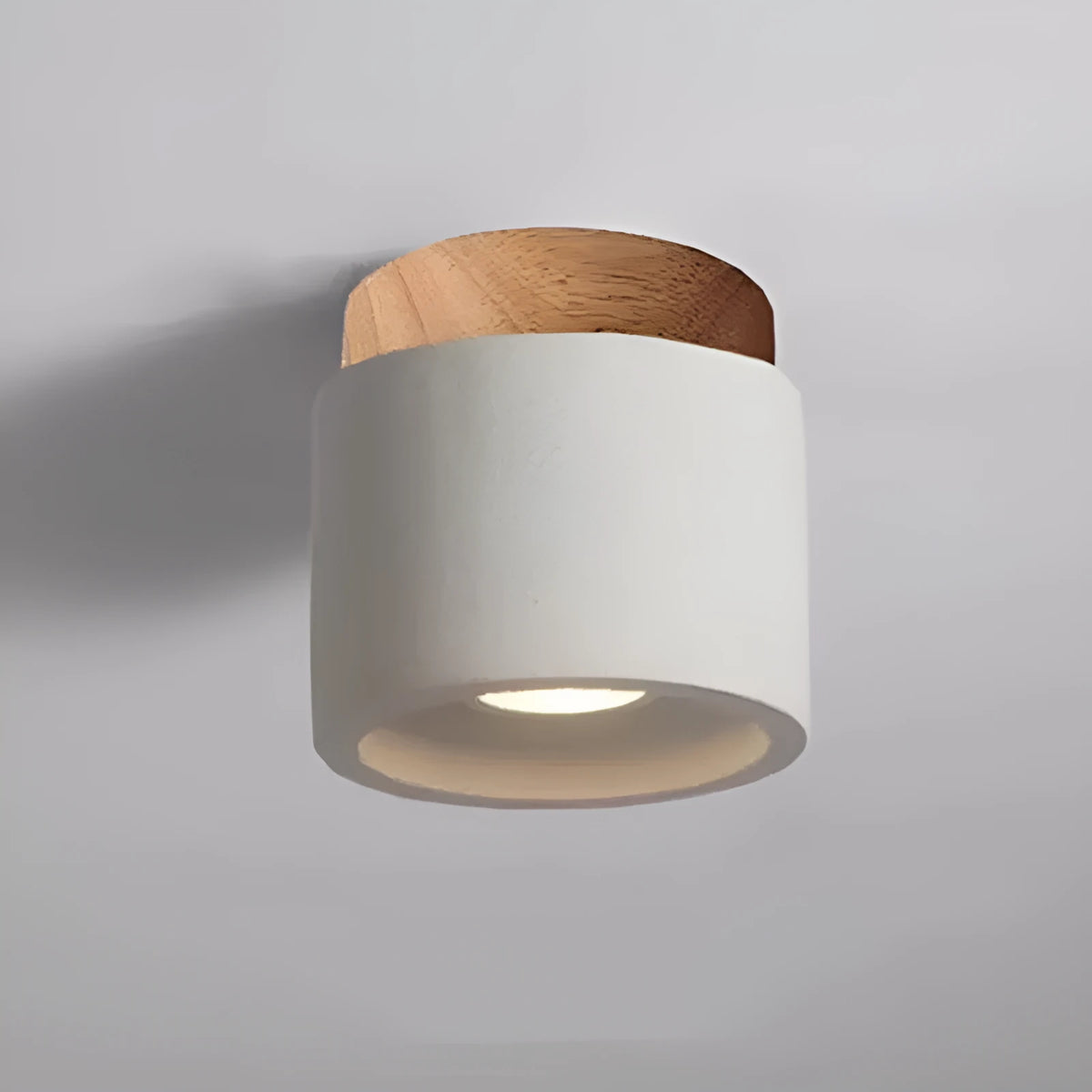 Cement Japanese-style ceiling lamp with white sandstone finish, 220V, for corridor and restaurant use