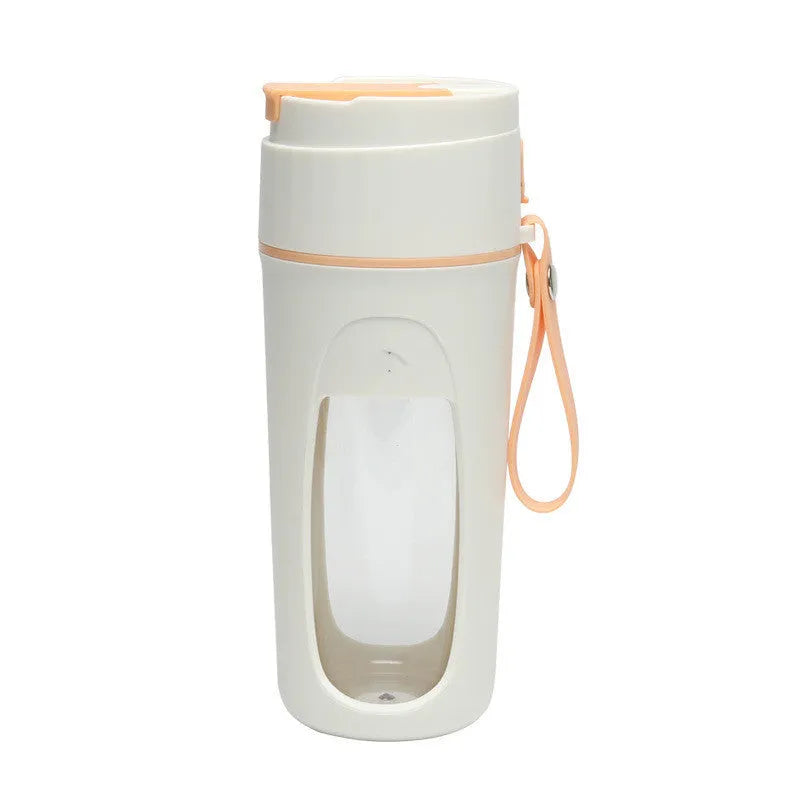 Grass green portable USB electric blender with borosilicate glass cup and charging cable