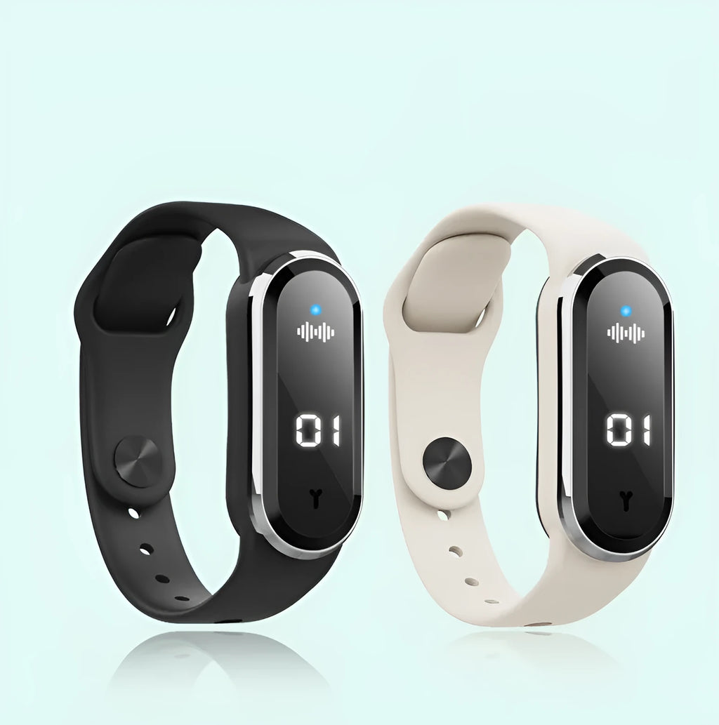 Ultrasonic mosquito repellent bracelet electronic watch black colour display background