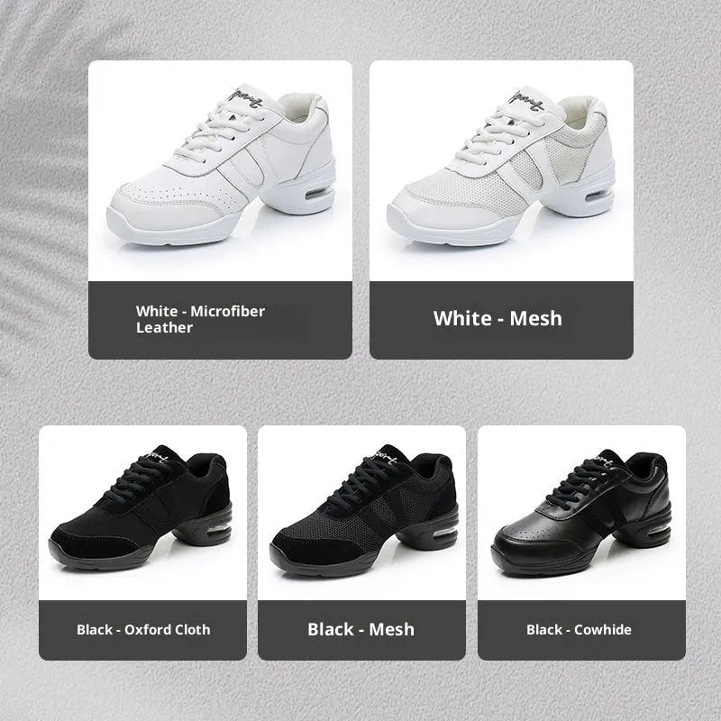 Modern women white mesh dancing shoes with polyurethane sole for dance sports