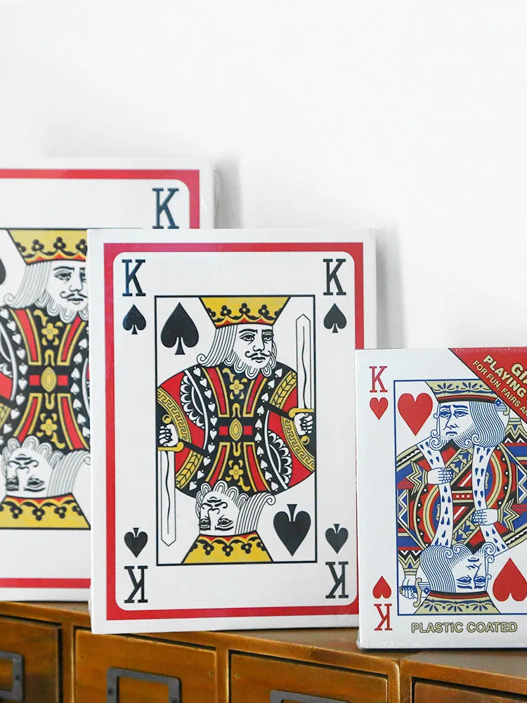 Jumbo playing cards in large size for table games with enhanced visibility