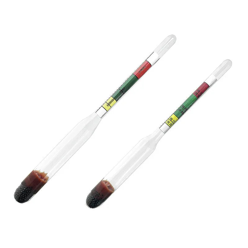 Electrohydraulic hydrometer for automobile battery testing with glass construction and suction bulb