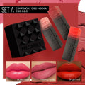MLSMILE embossed lipstick trio set showing three lipsticks in a compact 7.7cm x 6.8cm case.