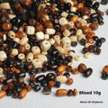 Mixed colour vintage solid wood beads in a 10g pack for DIY jewellery making.