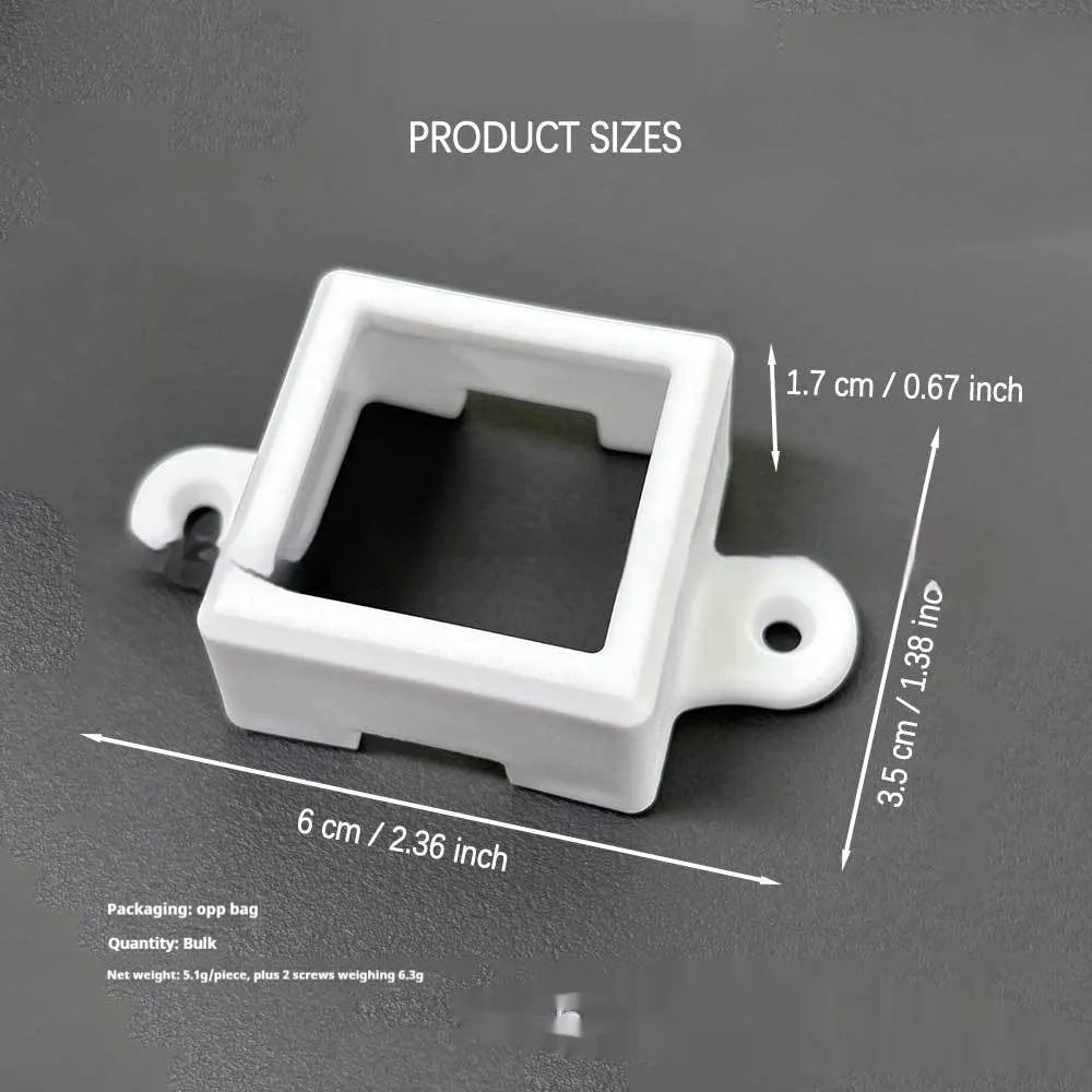 White plastic LED light protective lampshade showing its 1.7cm by 6cm dimensions.