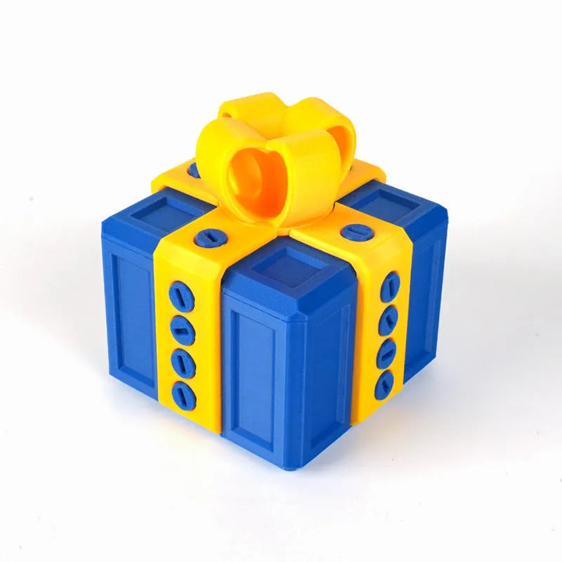 Christmas spoof middle finger gift box, 5cm plastic novelty toy in black and gold