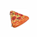 Large green pizza-shaped inflatable surfboard lounger floating on water