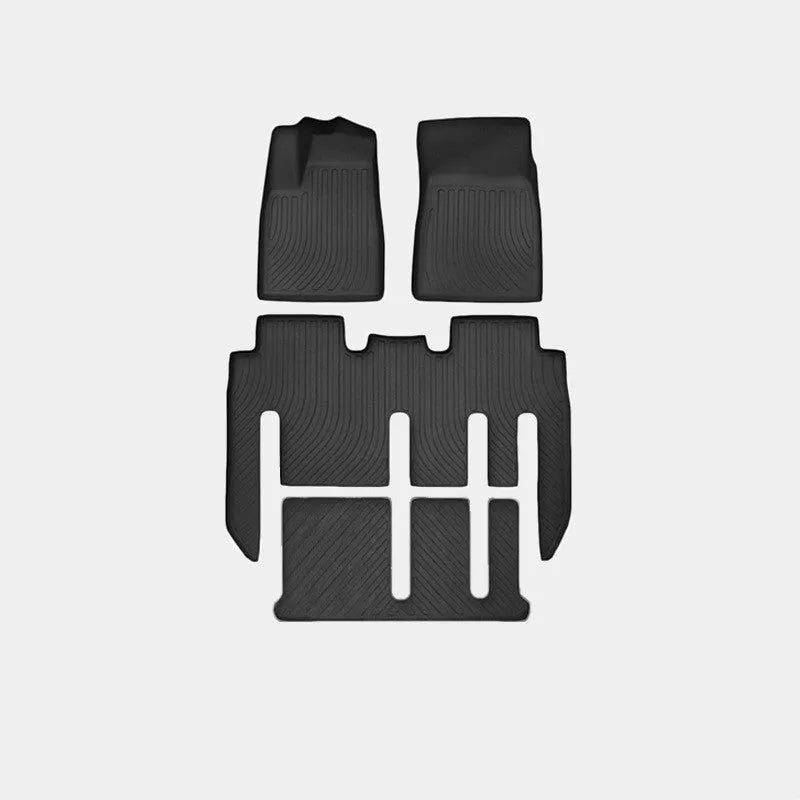 Tesla Model X waterproof TPE rubber floor mat and boot liner set for left-hand drive vehicles.