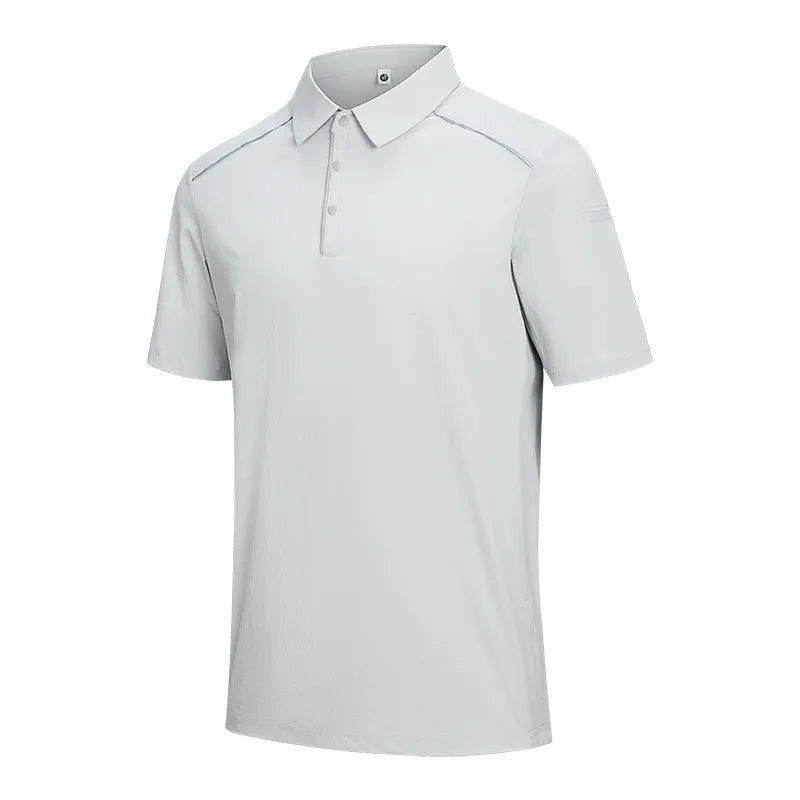 Men's short-sleeved polo shirt in a solid colour with a regular fit and side slit detail.