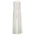 Women's halter lace stitching A-line long dress, white, high waist, street fashion, sizes S M L