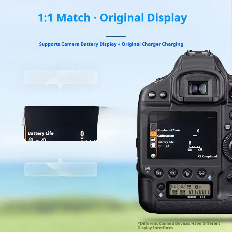 Black BXM-10 replacement camera battery, 1000mAh 8.8V lithium, 45.6x32.5x12.4mm, 35g