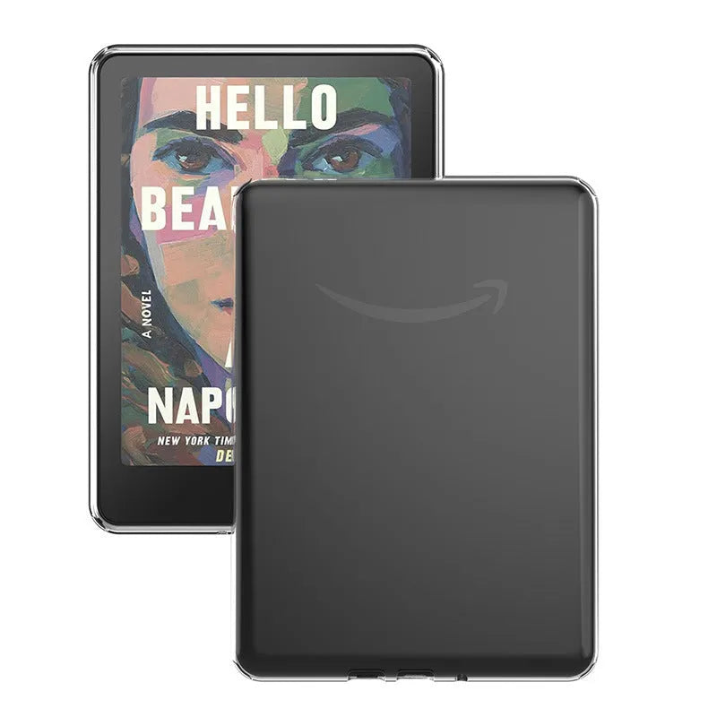 Transparent soft TPU protective case for Kindle PaperWhite 12th 2024 7 inch, showing all-inclusive cover design