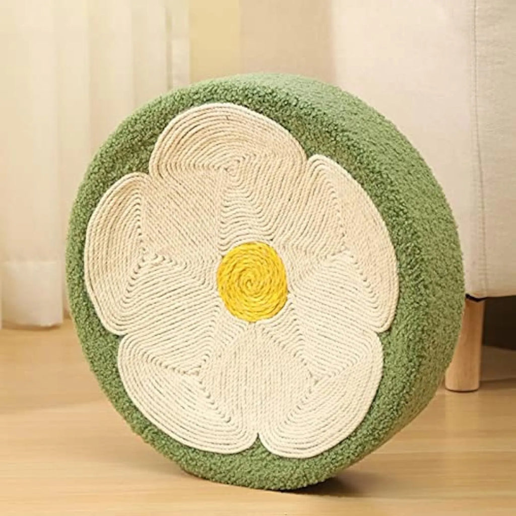 Green round sisal cat scratching bowl lounge bed for scratching and sleeping