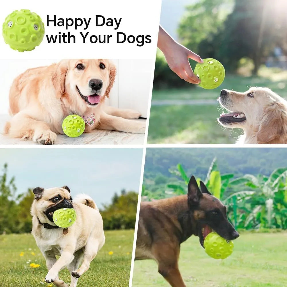 Colourful durable dog chew ball with a bumpy texture for aggressive chewers.