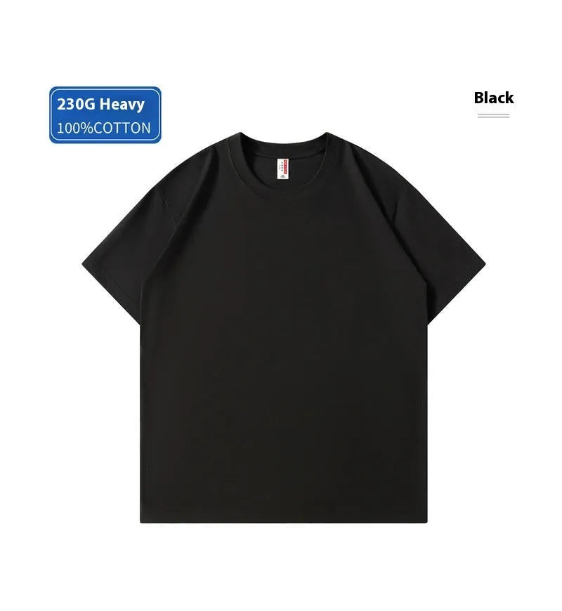 A heavy cotton loose-fit T-shirt for youth in a solid colour, shown in short sleeve pullover style.