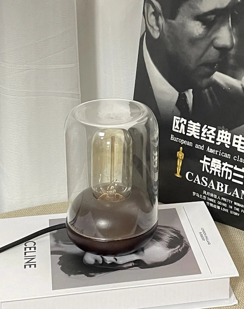 Geometric essential oil diffuser lamp measuring 20cm with simple modern design for bedroom use