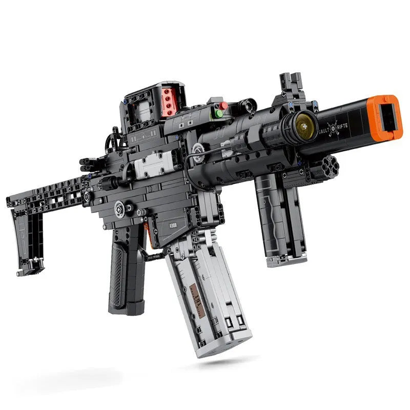 77025 assault rifle building block set for teenagers, small plastic particles, colour box packaging