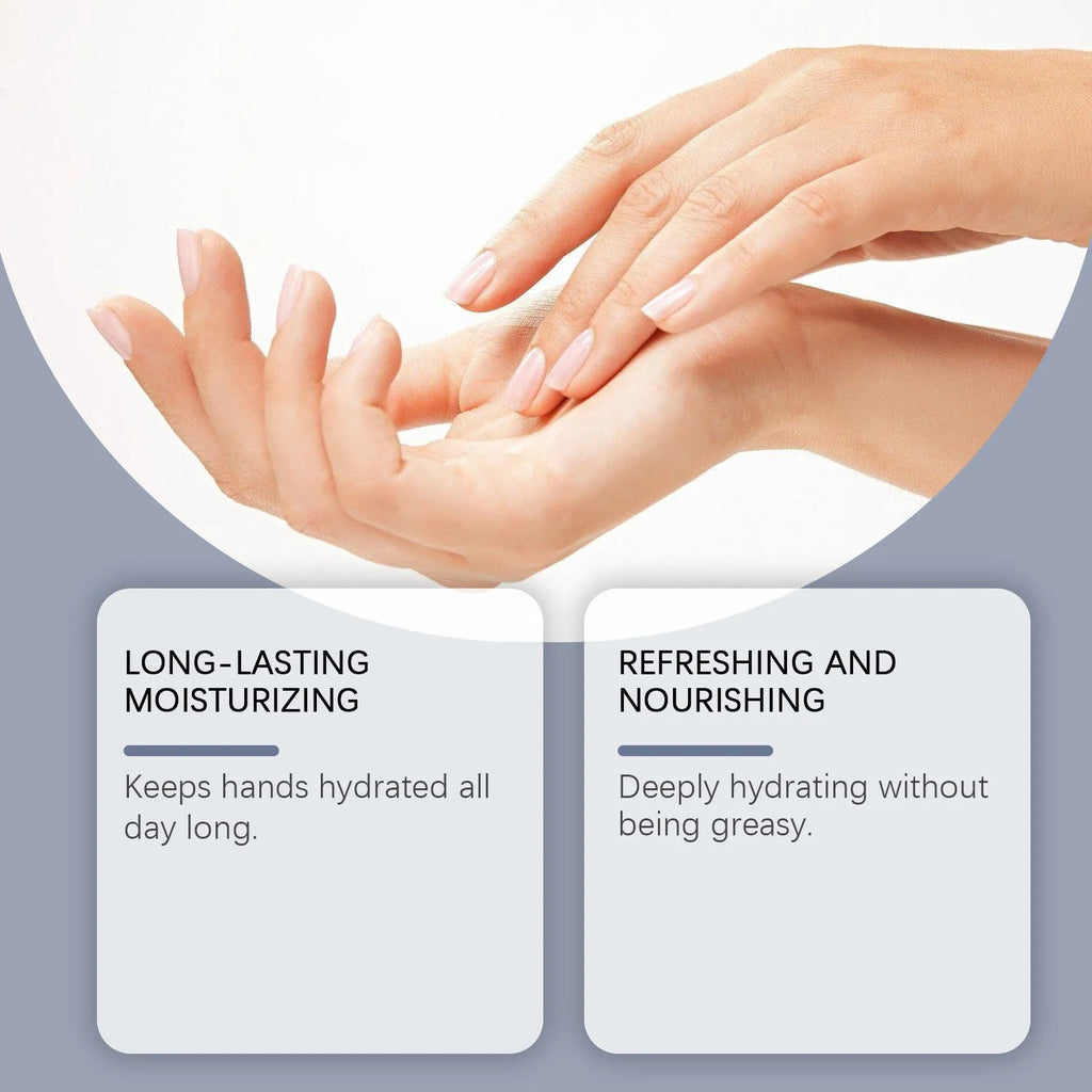 30g tube of moisturising fragrance hand cream showing hyaluronic acid and glycerin on label.