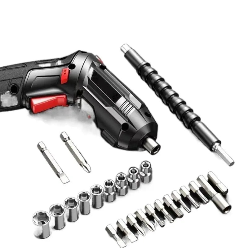 Cordless lithium electric screwdriver and utility bag set for home DIY projects
