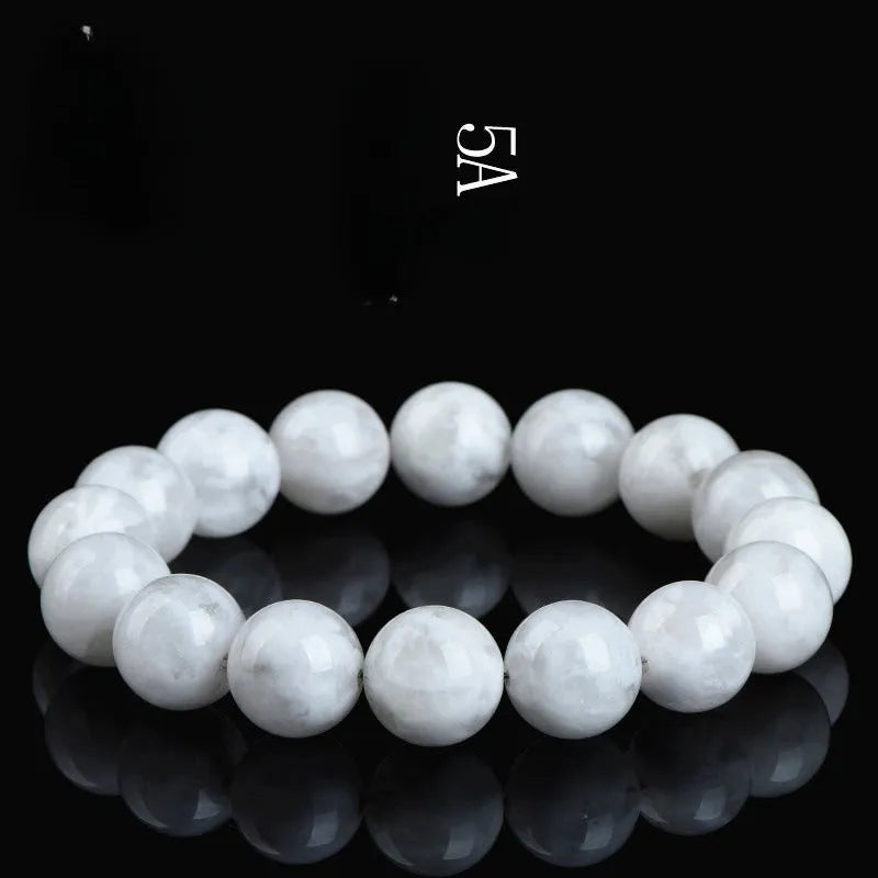 Crystal women's bracelet with natural blizzard snowflake round beads in geometric shapes with traditional decorative elements