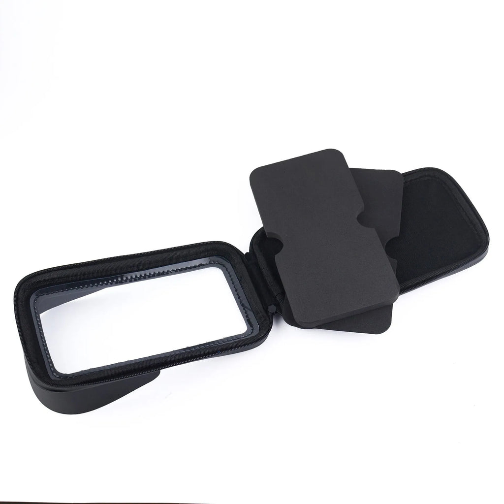 XL 6.5-inch bicycle waterproof phone bag with PU leather construction mounted on handlebars