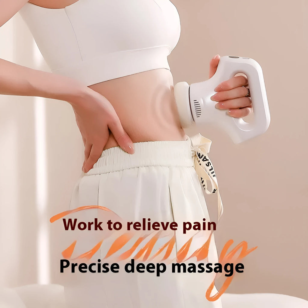 Portable body massage instrument in black, grey, pink or white with Type-C charging port