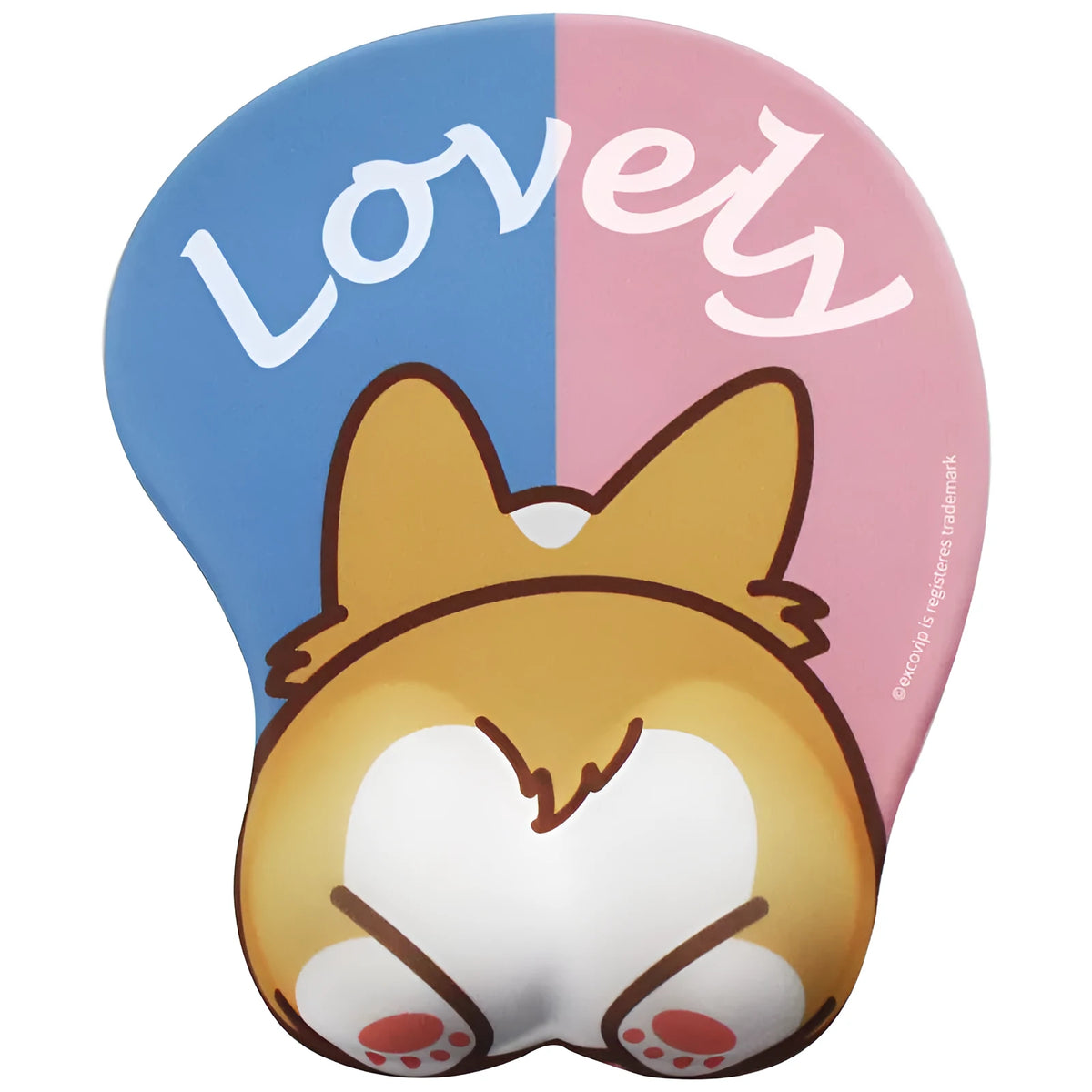Corgi anime wrist support mouse pad, 295x200x25mm, single-sided rubber, non-slip base, six styles