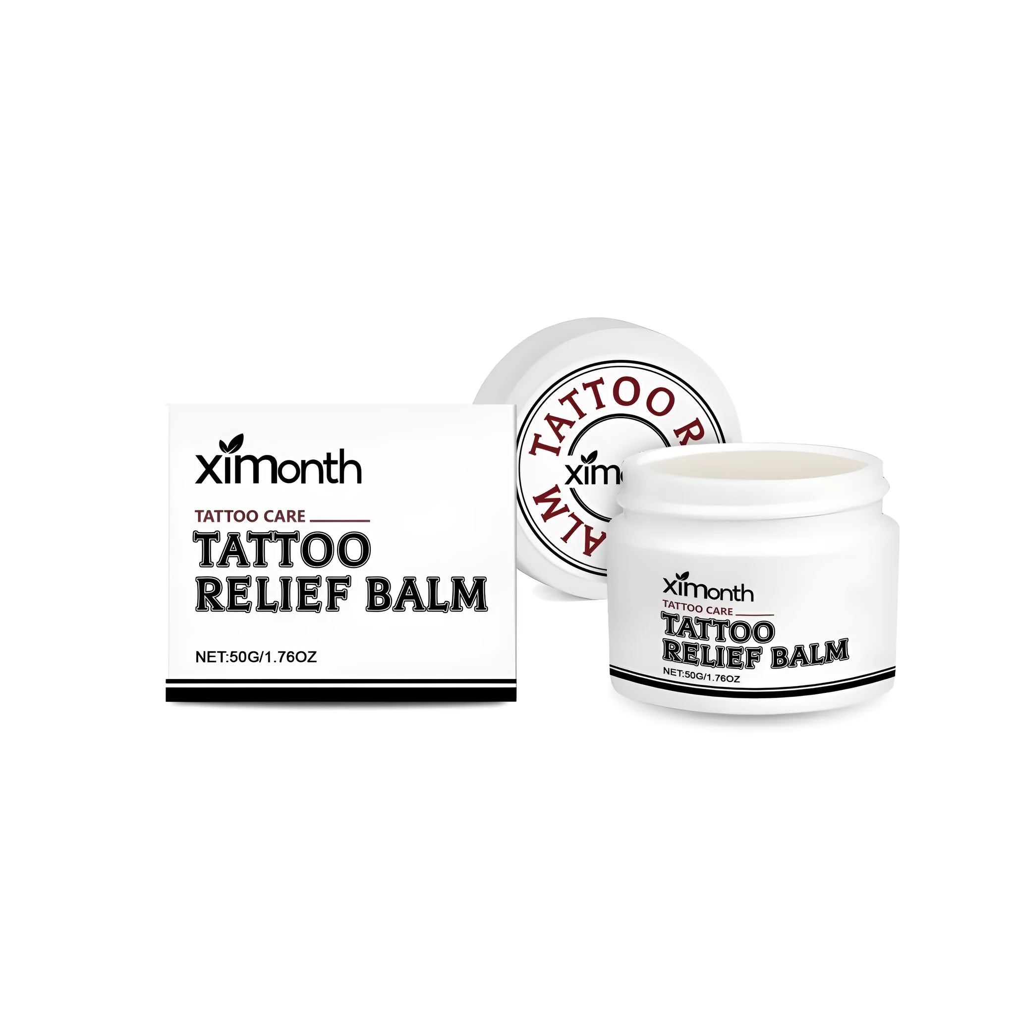 50g jar of tattoo relief cream with shea butter and coconut oil for aftercare
